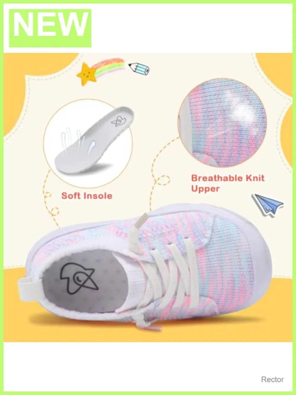 Toddler Wide Toe Box Slip-On Sneakers Lightweight Knit